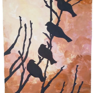 Obra Original Inspirada en Night Birds 63x31 cm