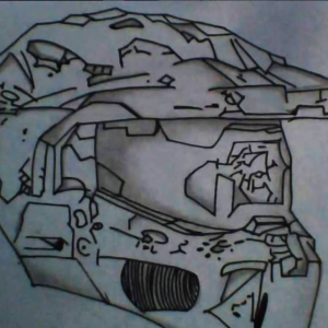Dibujo Casco Master Chief Halo 25 × 30 cm