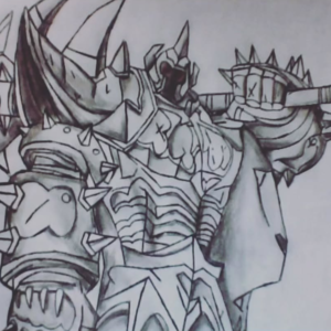 Dibujo Mordekaiser League of Legends Fan Art 22 × 30 cm